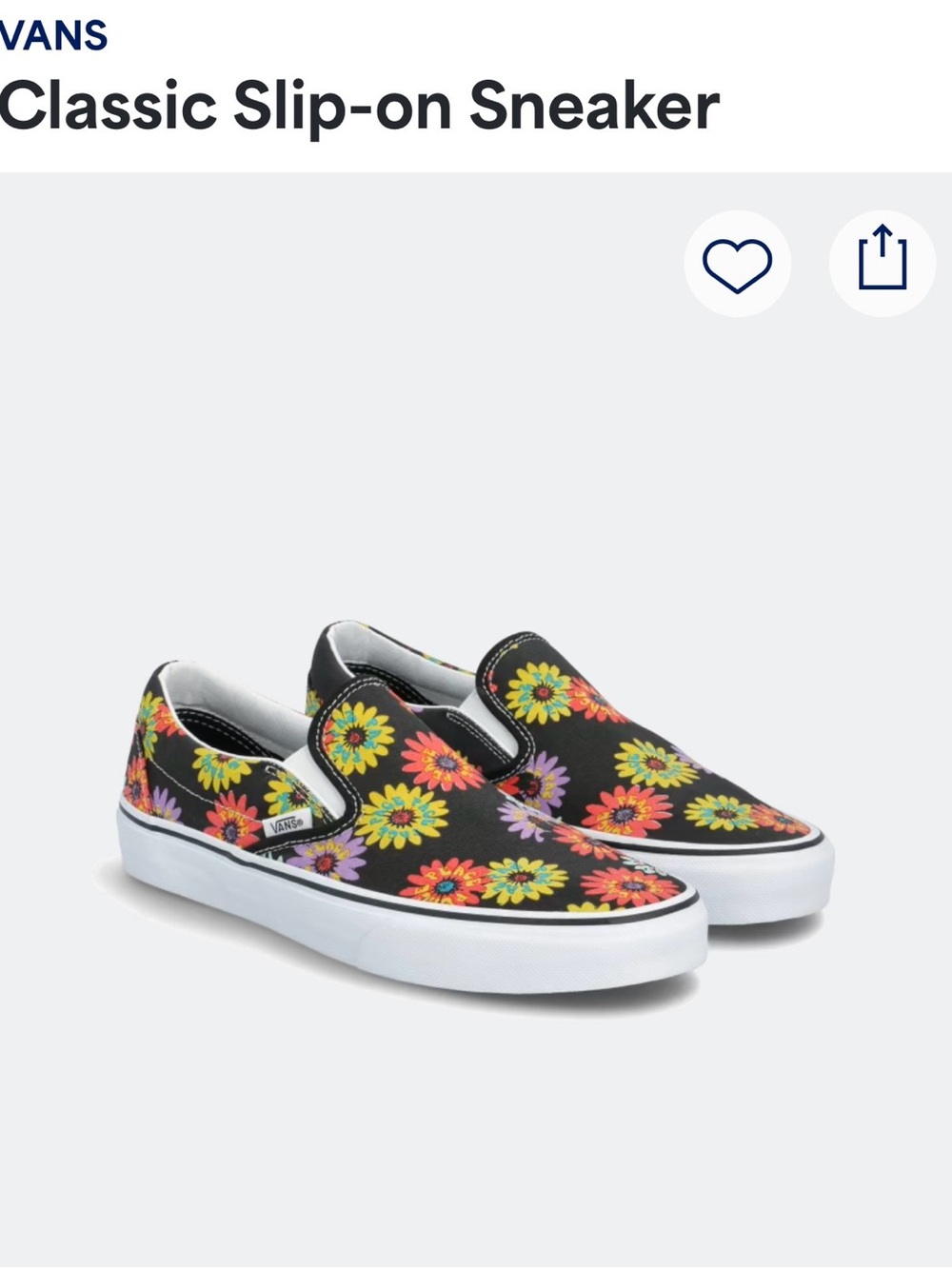 Vans Women’s Slip-On Sneakers in Black with Multicolor Floral Print